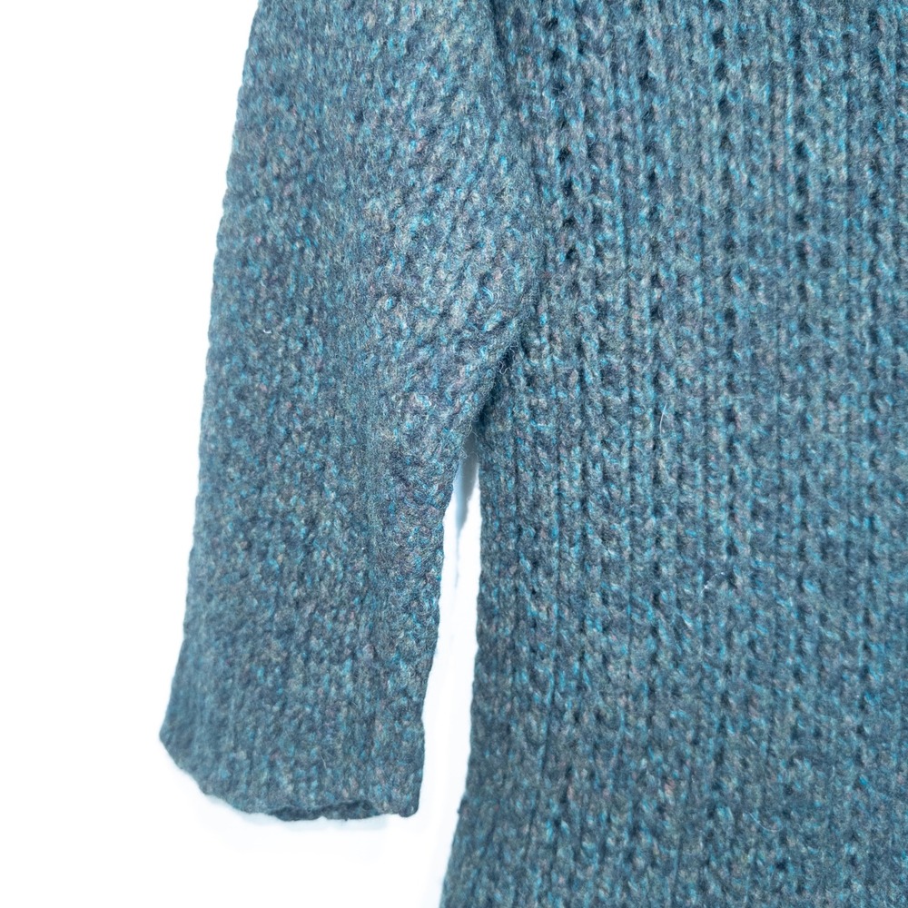 Eileen Fisher Green Wool Cashmere Blend Knit Turtleneck Sweater Size Medium - Picture 2 of 6